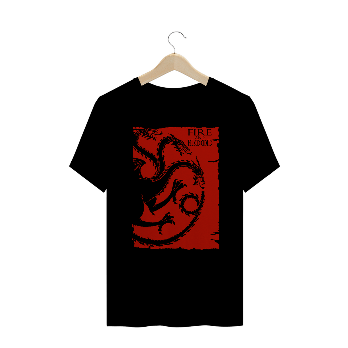 Nome do produto: Camiseta Plus Size Game of Thrones Fire And Blood