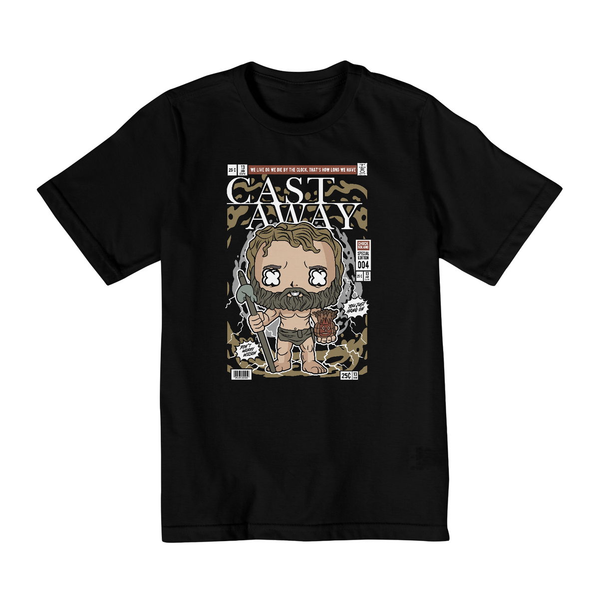 Nome do produto: Camiseta Infantil (10 a 14) Náufrago Cast Away Chuck Noland e Wilson