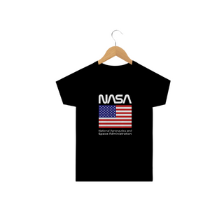 Camiseta Infantil Nasa Bandeira Estados Unidos