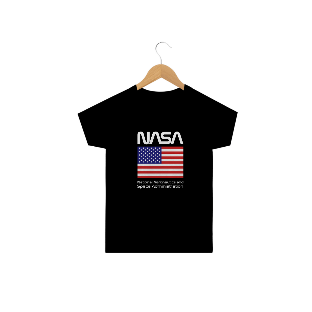 Nome do produto: Camiseta Infantil Nasa Bandeira Estados Unidos