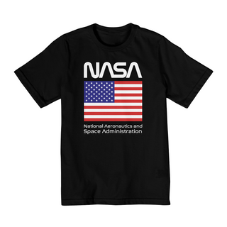 Camiseta Infantil (10 a 14) Nasa Bandeira Estados Unidos