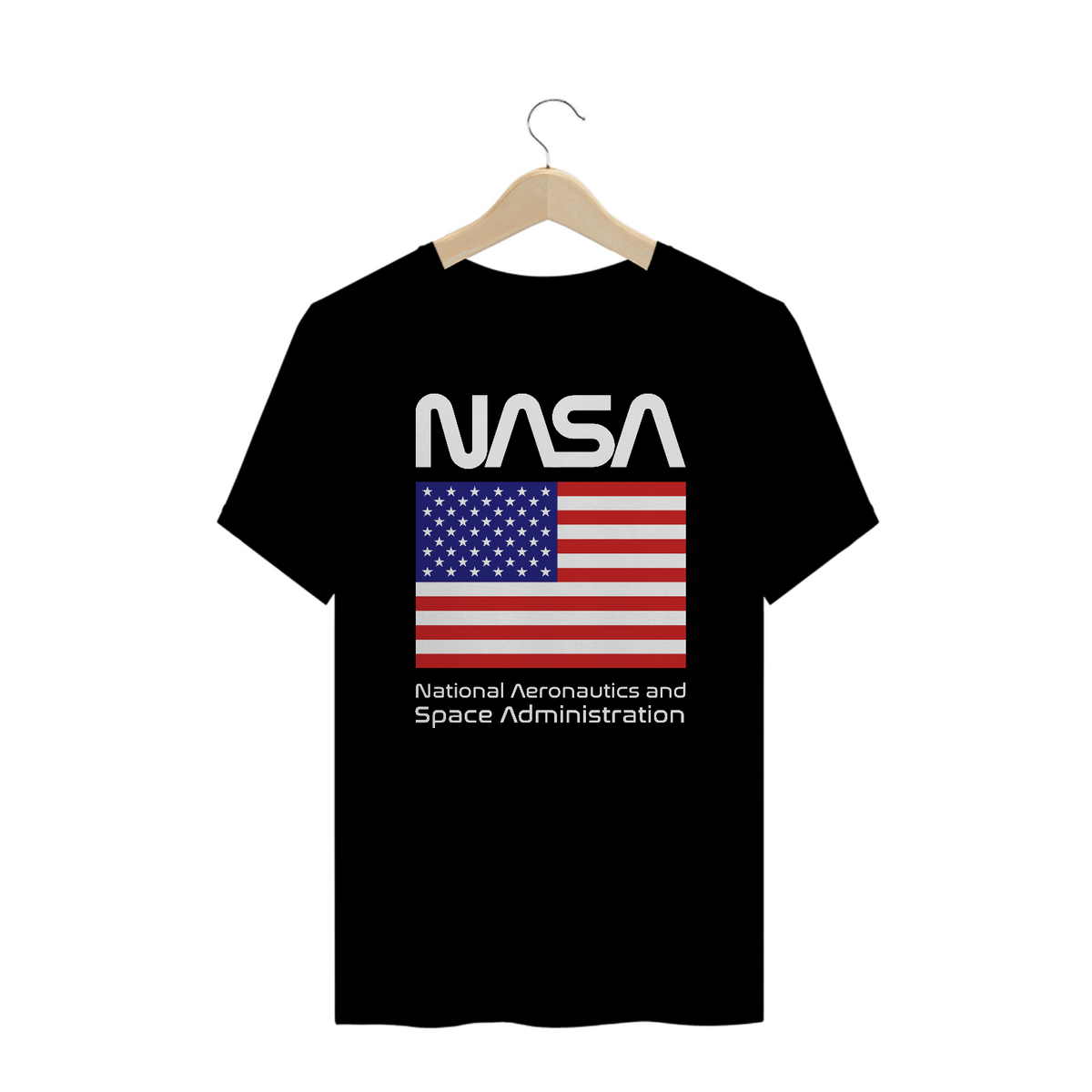 Nome do produto: Camiseta Plus Size Nasa Bandeira Estados Unidos