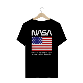 Camiseta Plus Size Nasa Bandeira Estados Unidos