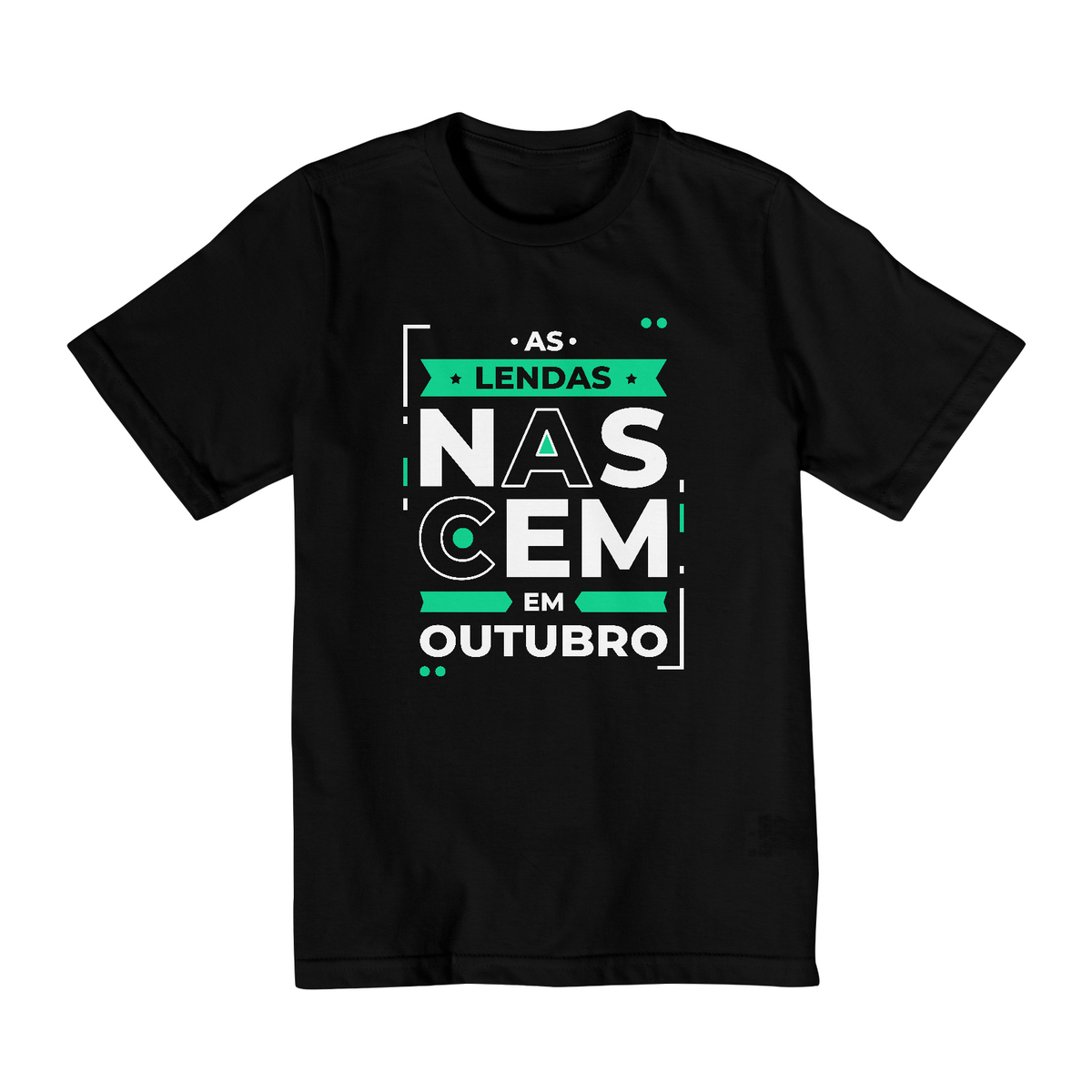 Nome do produto: Camiseta Infantil (10 a 14) Lendas Nascem em Outubro Modernas