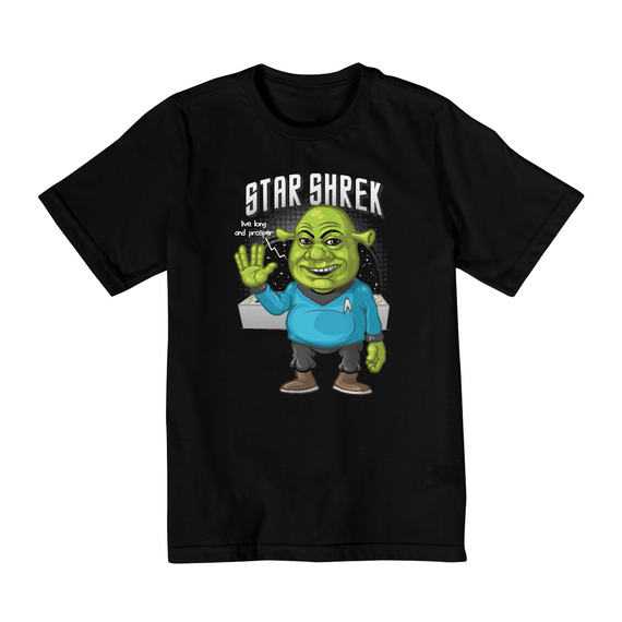 Camiseta Infantil (2 a 8) Shrek Star Trek