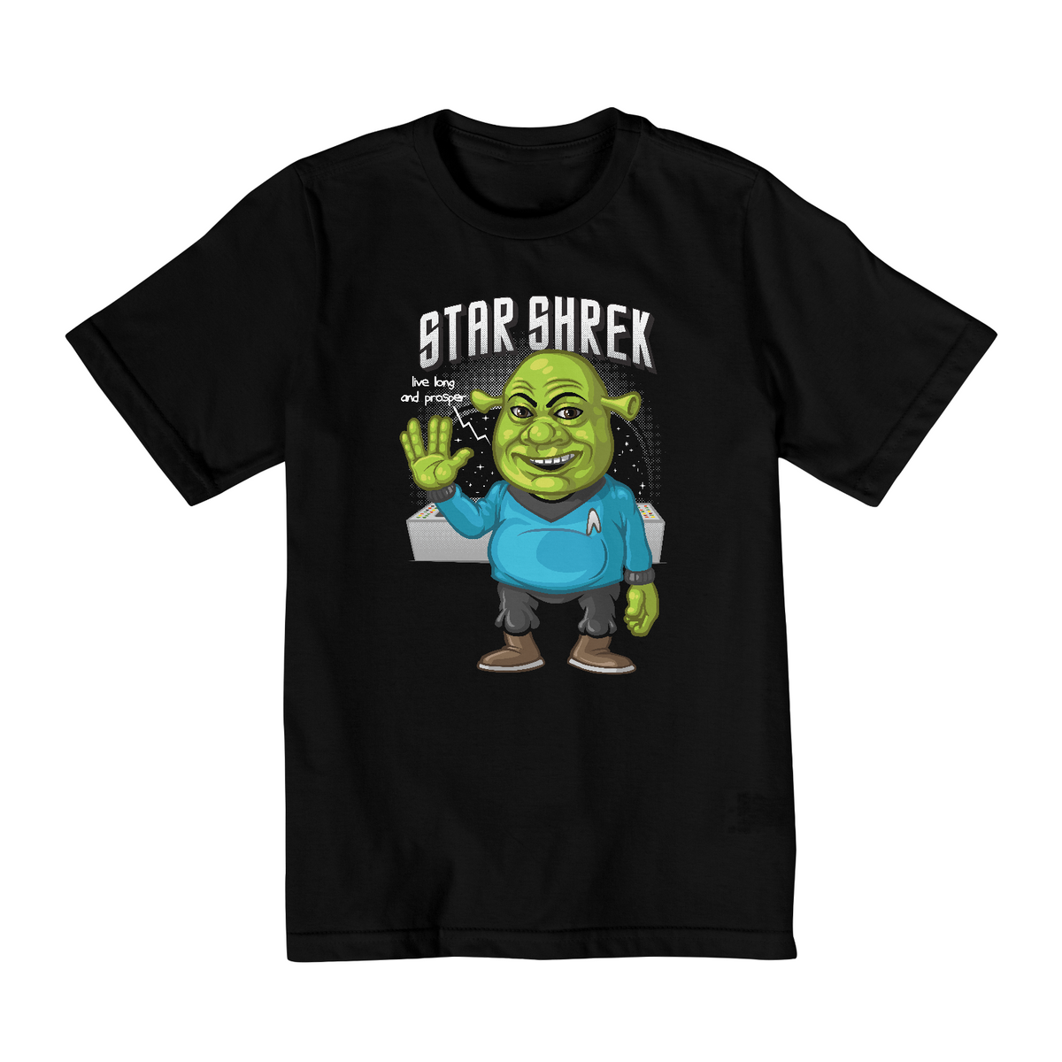 Nome do produto: Camiseta Infantil (2 a 8) Shrek Star Trek