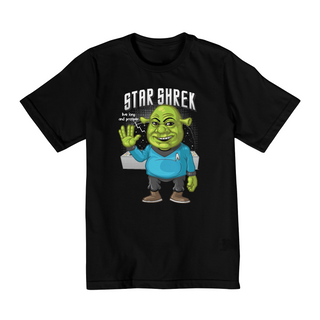 Camiseta Infantil (10 a 14) Shrek Star Trek