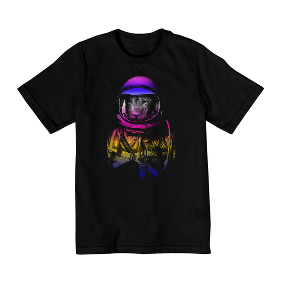 Camiseta Infantil (10 a 14) Leão Astronauta