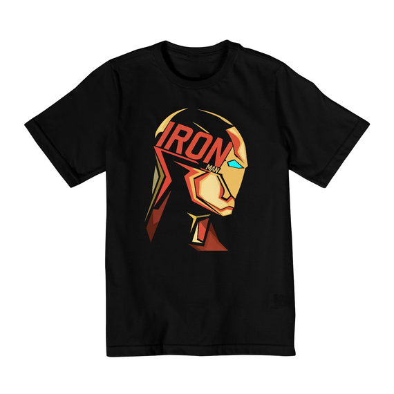 Camiseta Infantil (10 a 14) Iron Man Face 3D