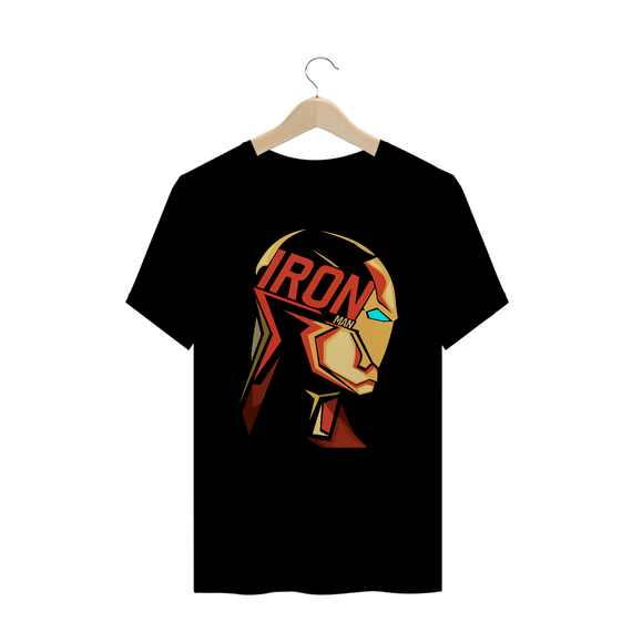 Camiseta Plus Size Iron Man Face 3D