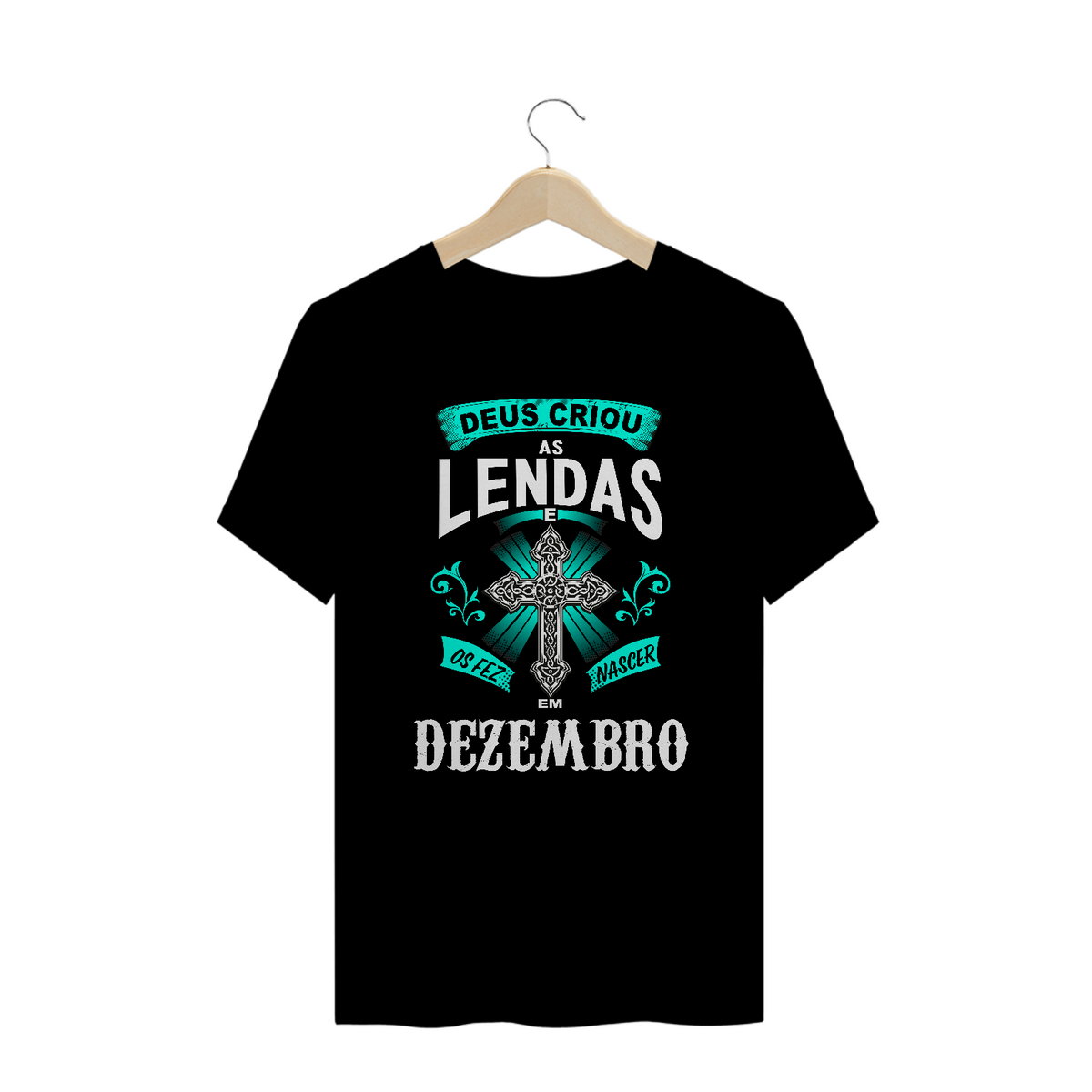 Nome do produto: Camiseta Plus Size Deus Criou as Lendas em Dezembro