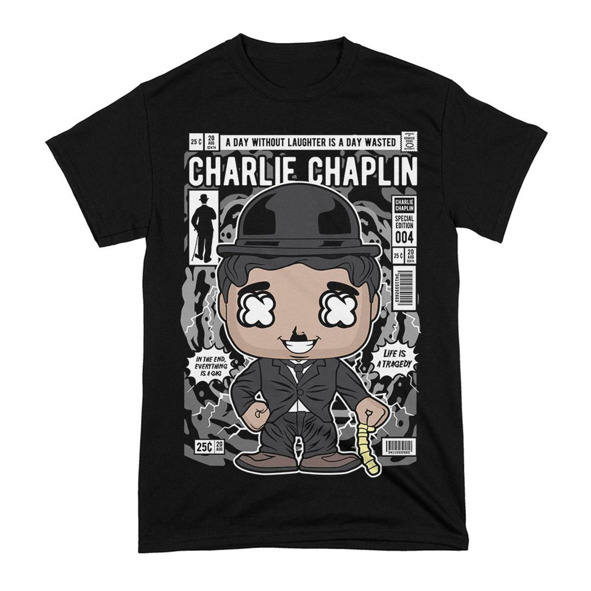 Nome do produto: Camiseta Charlie Chaplin Toy Art