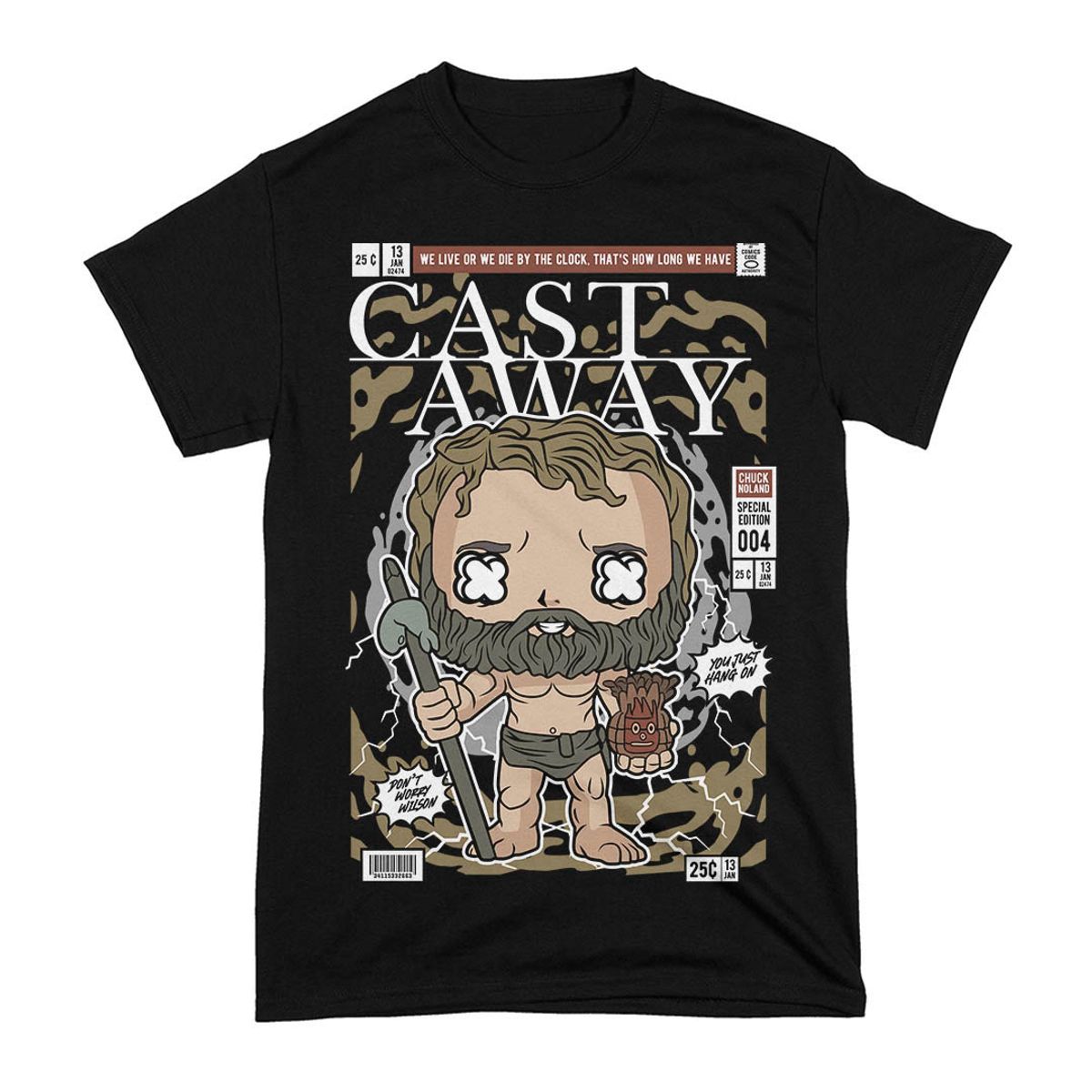 Nome do produto: Camiseta Náufrago Cast Away Chuck Noland e Wilson