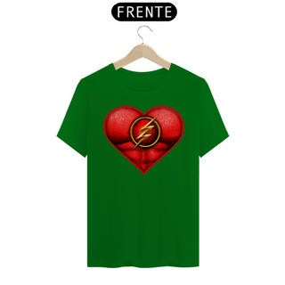 Nome do produtoCamiseta Coração de Herói Flash