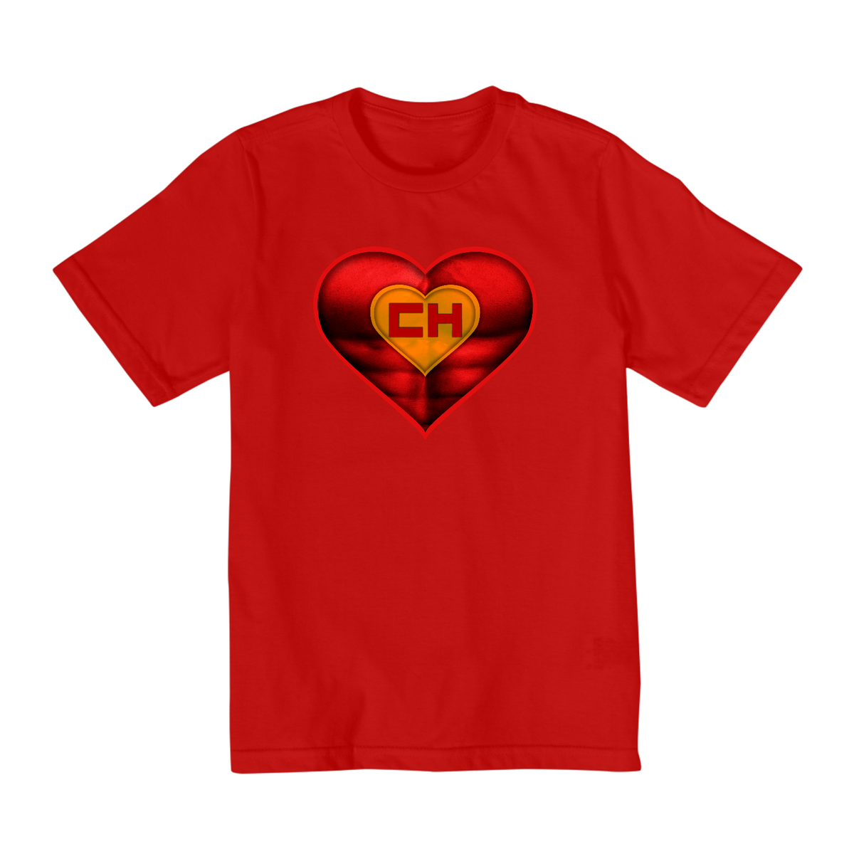 Nome do produto: Camiseta Infantil (10 a 14) Coração de Herói Chapolin