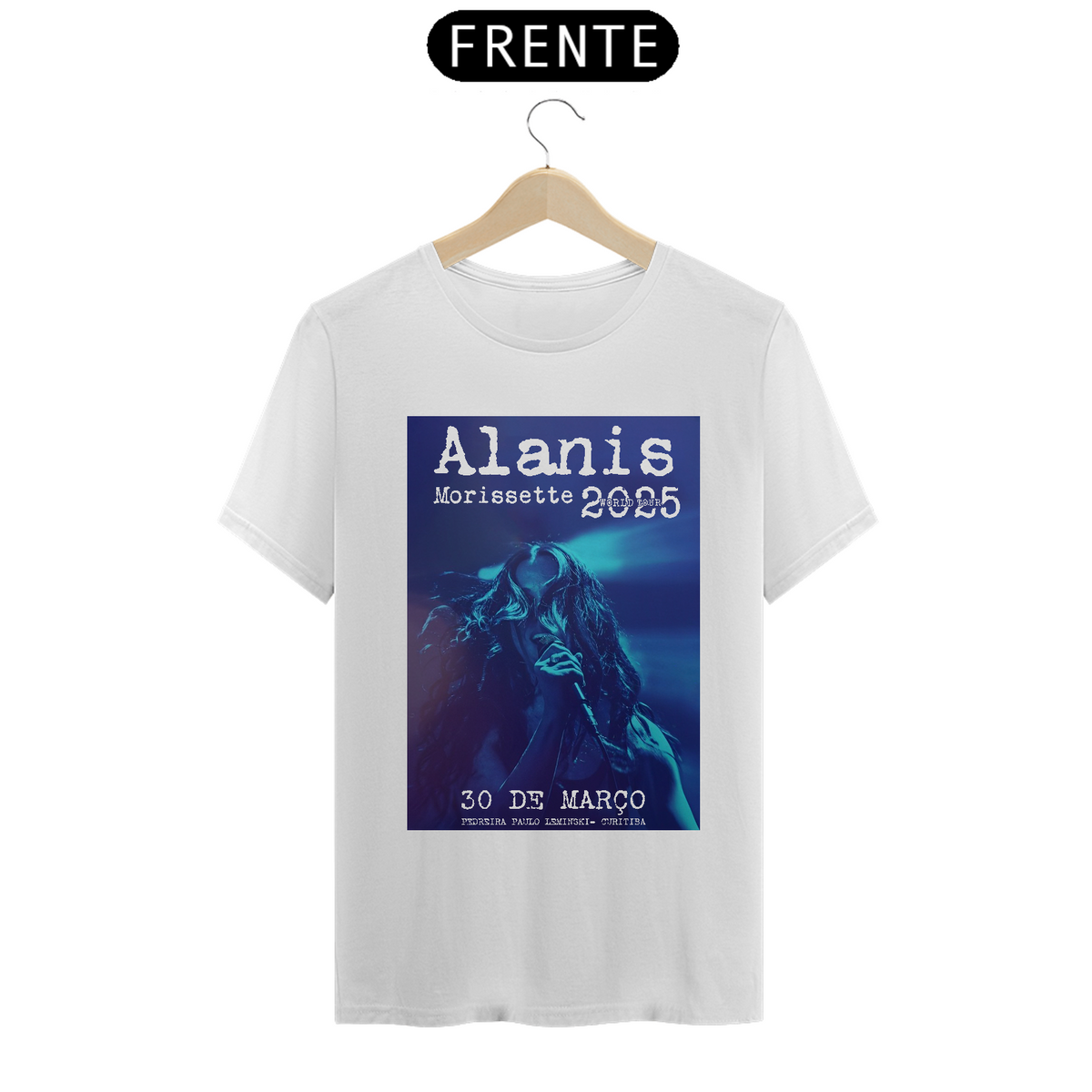 Nome do produto: T-SHIRT ALANIS 2025 COM DATA