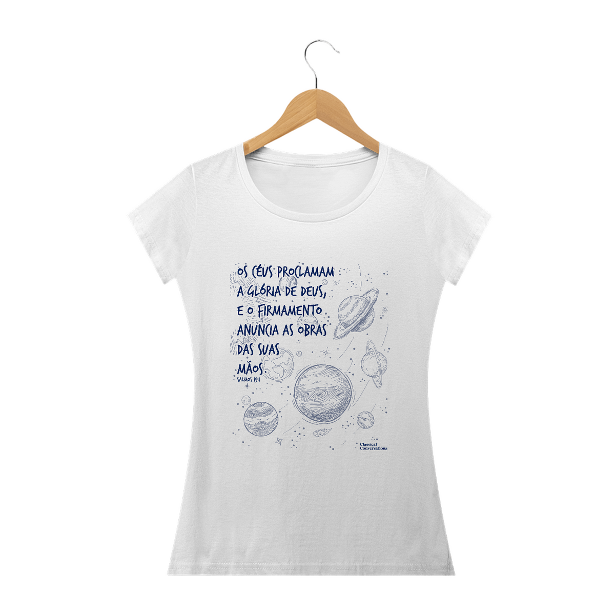 Nome do produtoCamisa Feminina Algodão - Salmo 19