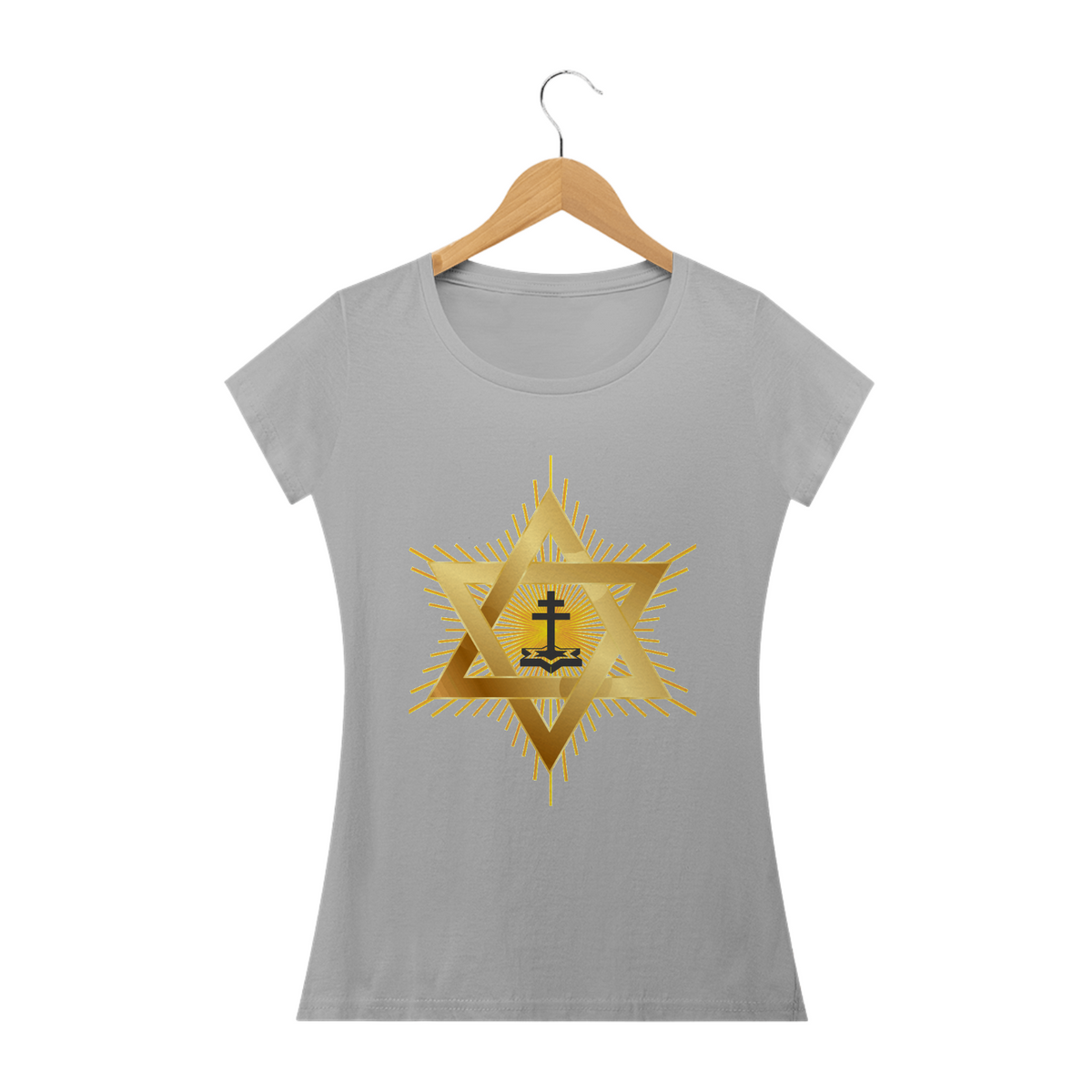 Nome do produto: Camiseta Feminina Estrela e Santo Cruzeiro