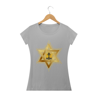 Camiseta Feminina Estrela e Santo Cruzeiro