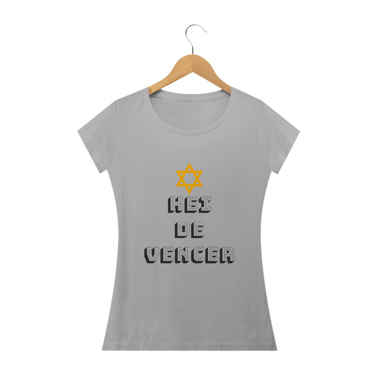 Nome do produto: Camiseta Feminina Hei de Vencer Santo Daime 