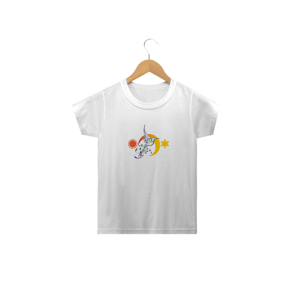 Camiseta Infantil Sol, Lua e Estrela