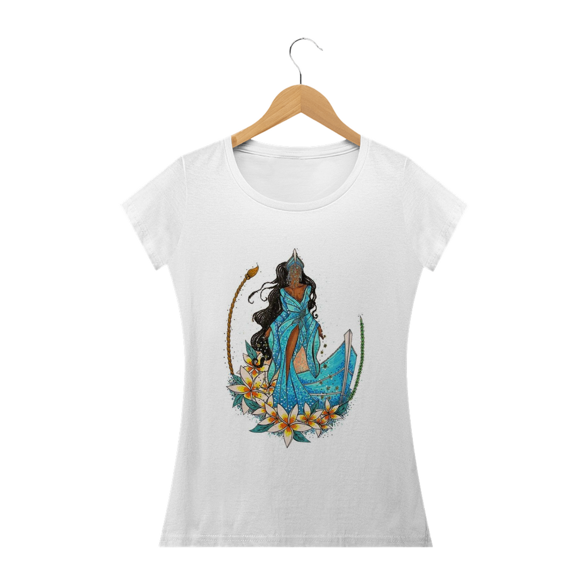 Nome do produto: Camiseta Feminina Barco de Yemanjá