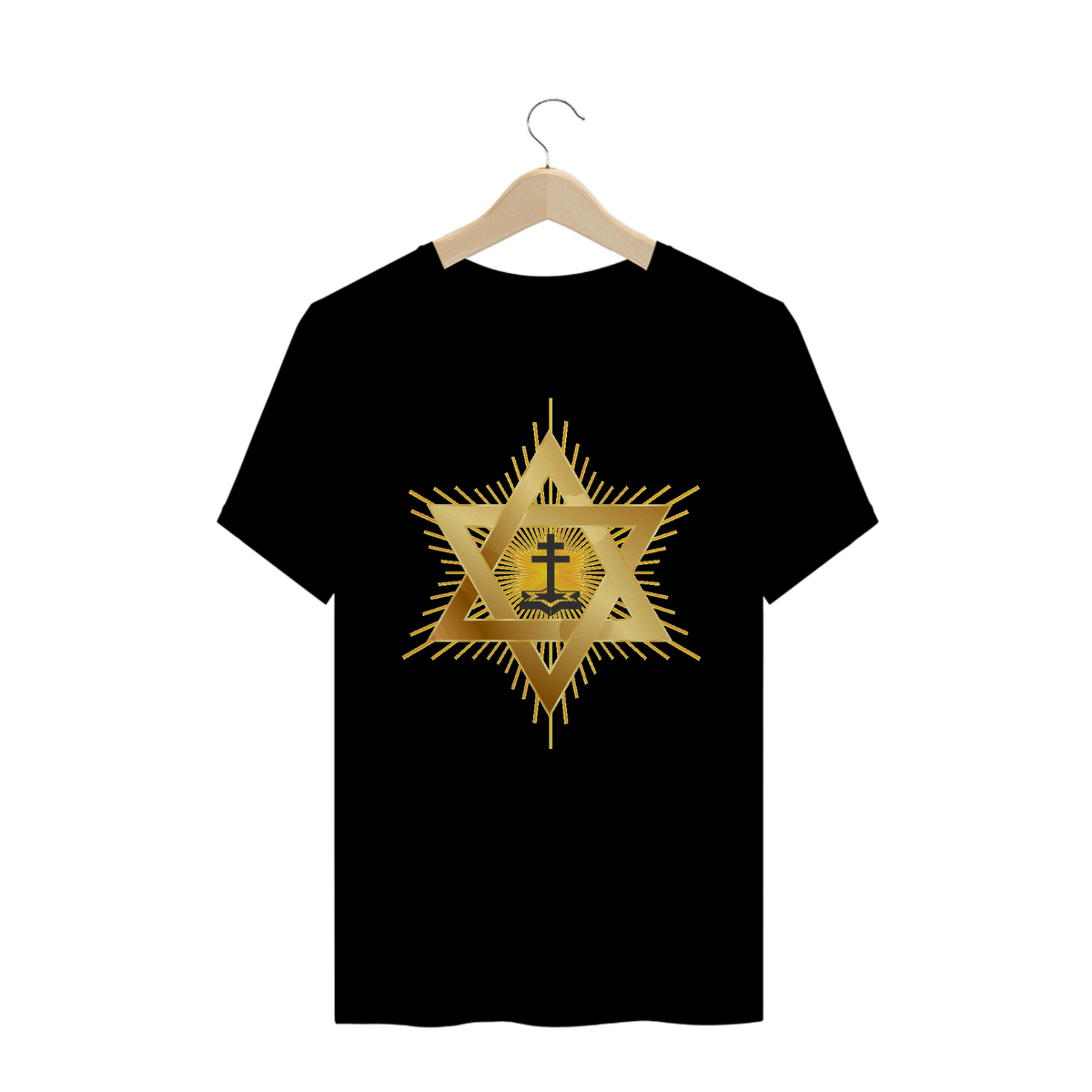 Nome do produto: Camiseta Masculina Estrela e Santo Cruzeiro