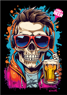 Pôster Cool Skull Beer