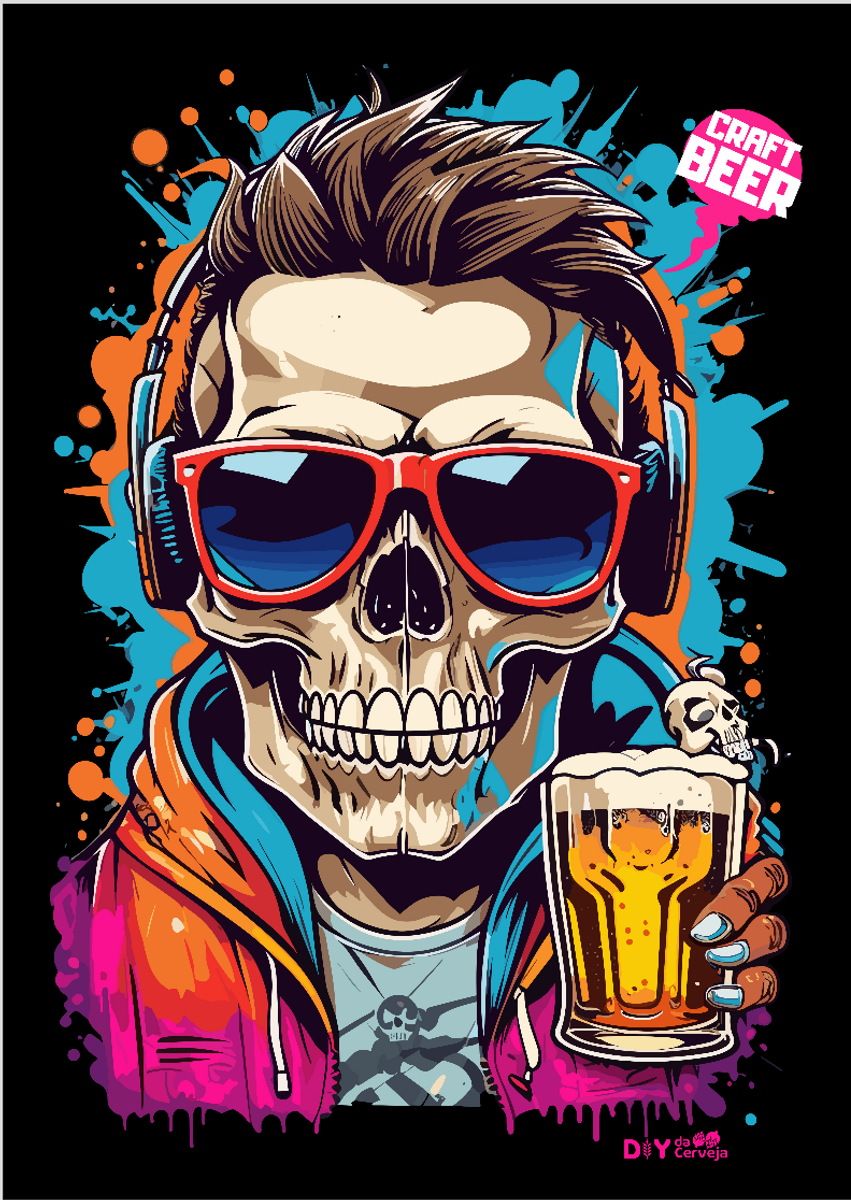 Nome do produto: Pôster Cool Skull Beer