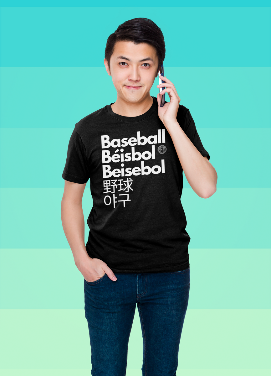 Nome do produto: Camiseta Baseball Idiomas
