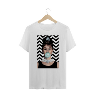 Nome do produtoCamiseta Audrey Hepburn Bubblegum #plusize