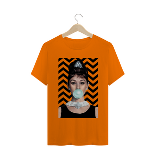 Nome do produtoCamiseta Audrey Hepburn Bubblegum