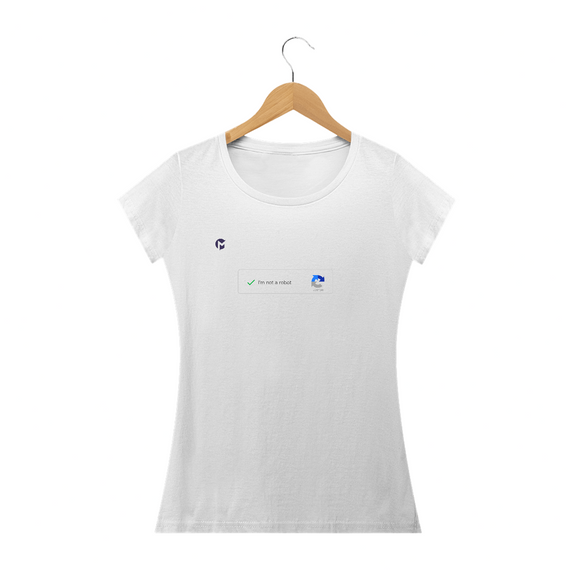 Camiseta Fem I´m not a robot - ML Branca