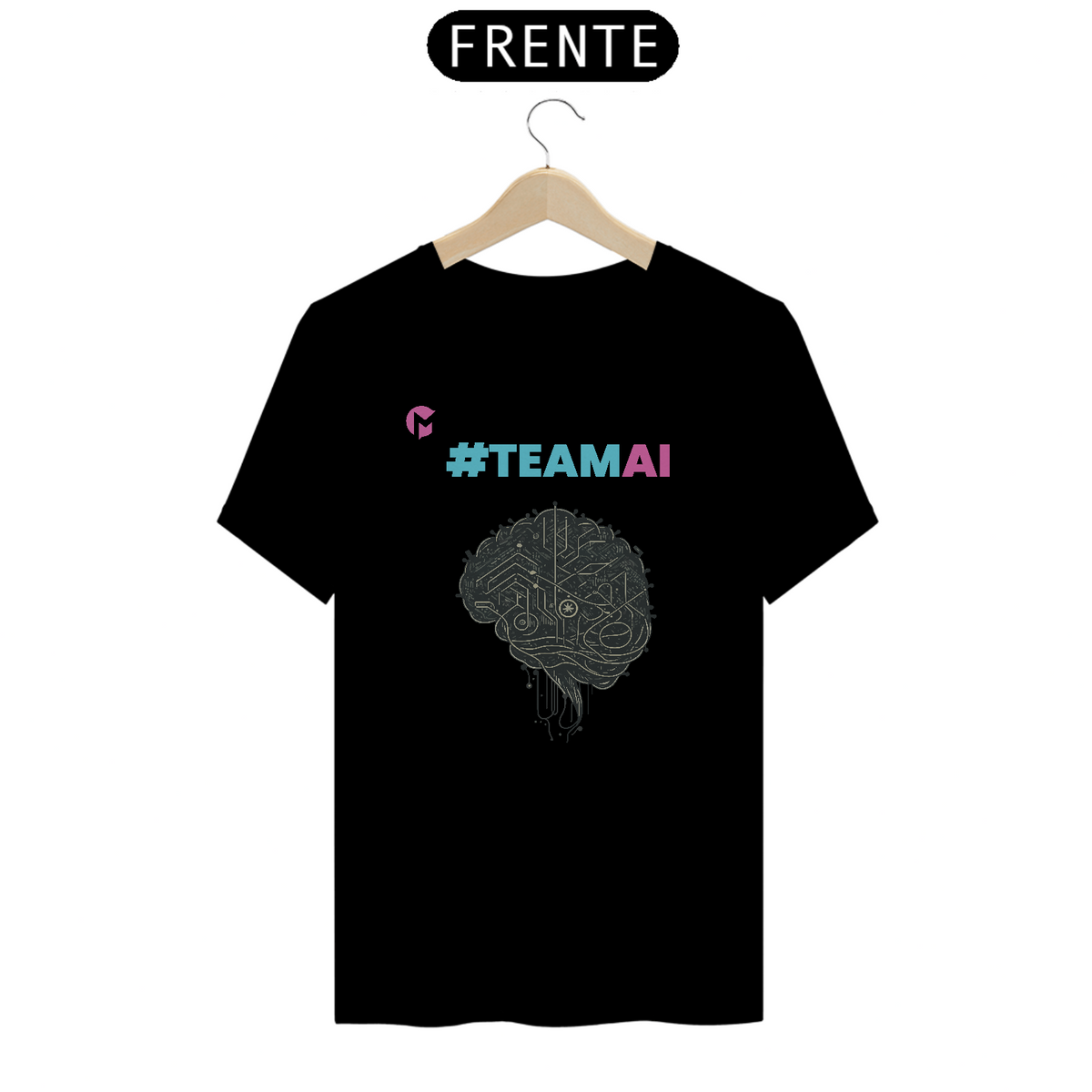 Nome do produto: Camiseta Cérebro IA - ML Preta