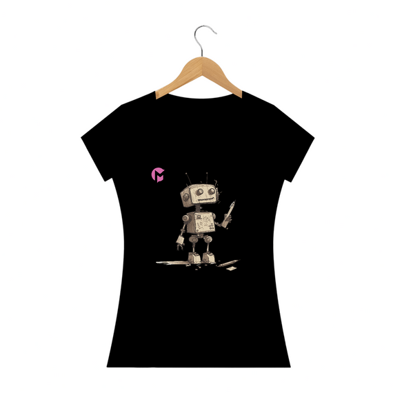 Camiseta Fem Robôzin - ML Preta