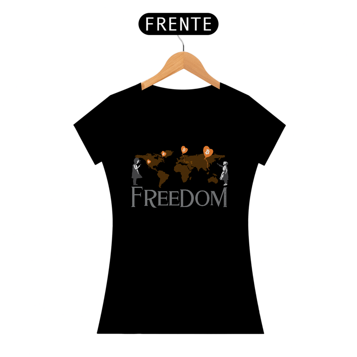 Nome do produto: Camiseta Fem CryptoShirts 05 - Freedom