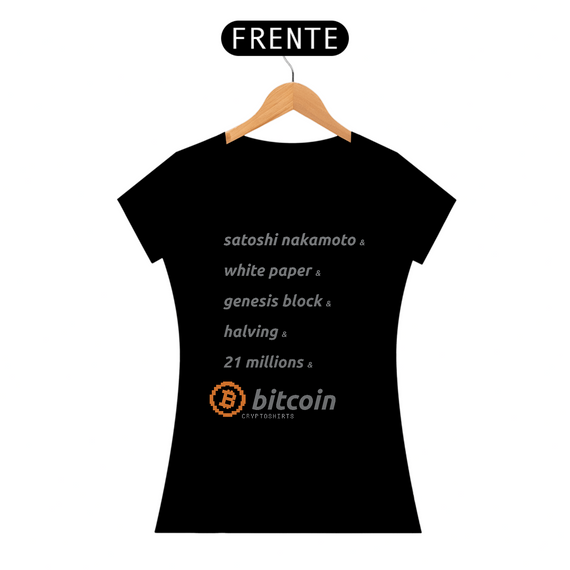 Camiseta Fem CryptoShirts 10 - & Bitcoin Download da Arte