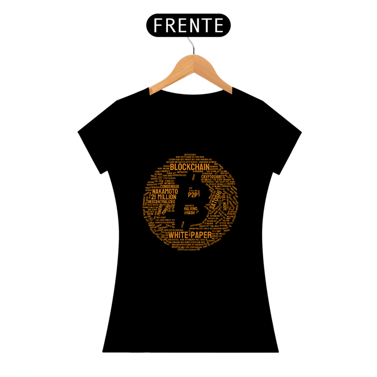 Nome do produto: Camiseta Fem CryptoShirts 20 - Bitcoin Clound