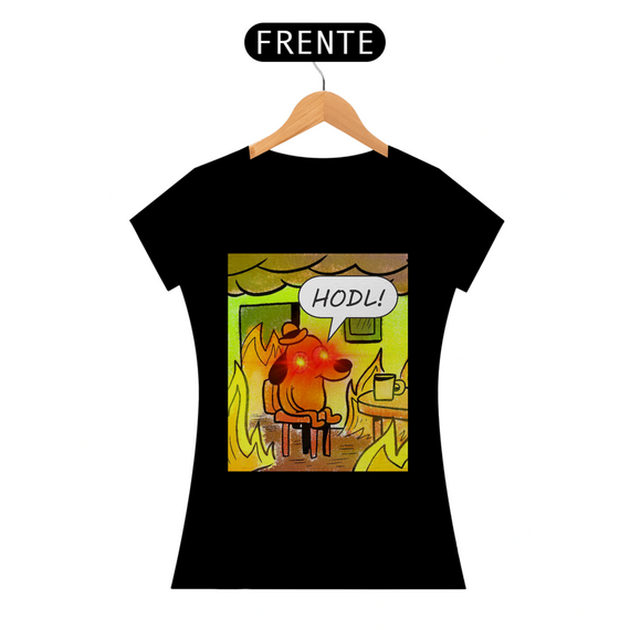 Camiseta Fem CryptoShirts 29 - Meme Hodl!