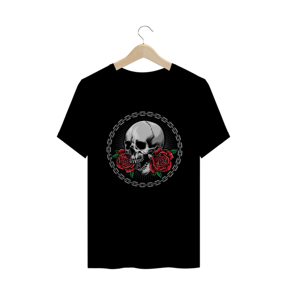 T-Shirt Caveira e Rosas