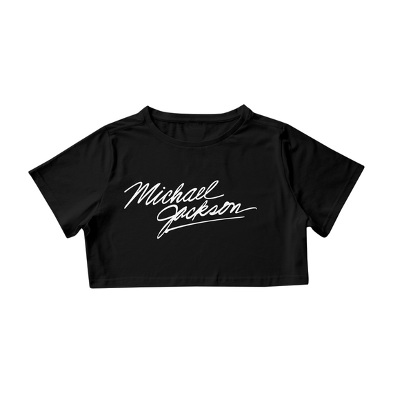 Camisa Cropped Michael Jackson Autografo (Preta)