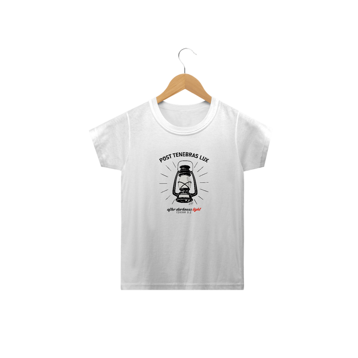 Nome do produto: Camiseta Infantil Post Tenebras Lux - cores claras