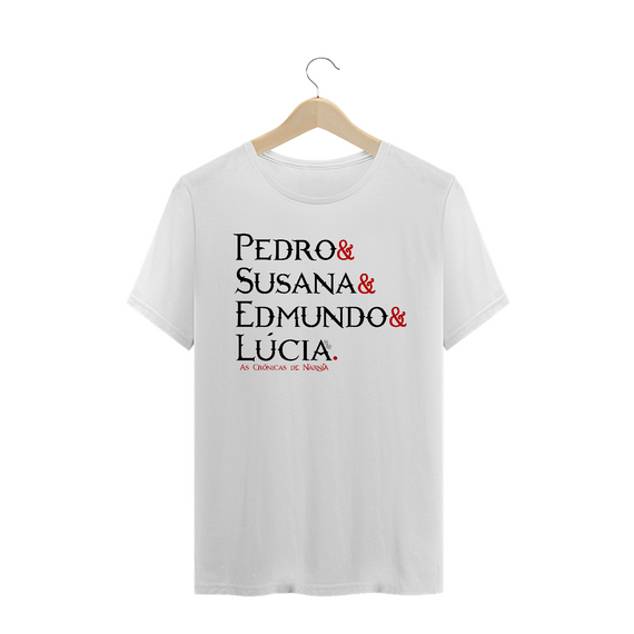 Camiseta Pedro, Susana, Edmundo e Lúcia - cores claras [As Crônicas de Nárnia]
