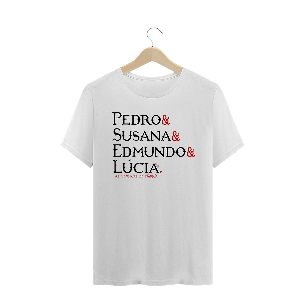 Nome do produto: Camiseta Pedro, Susana, Edmundo e Lúcia - cores claras [As Crônicas de Nárnia]