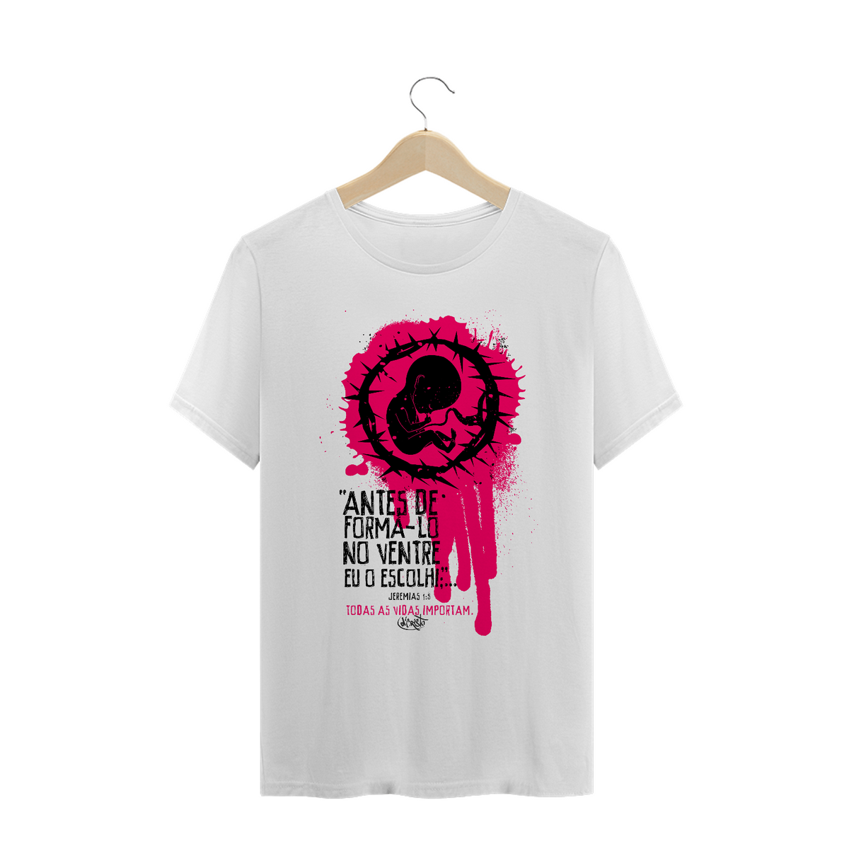 Nome do produto: Camiseta Não ao Aborto (cores claras)