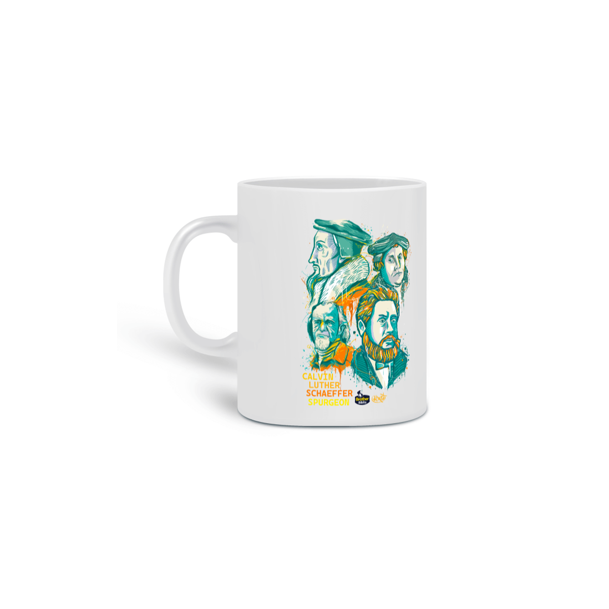 Nome do produto: Caneca Reformadores (Calvino, Lutero, Schaeffer e Spurgeon)