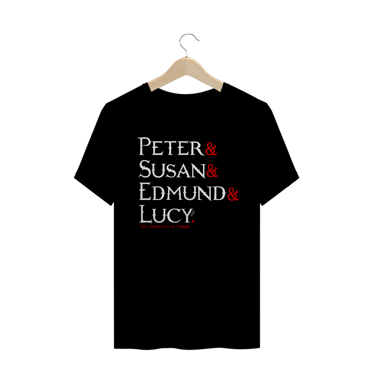 Nome do produto: Camiseta Peter, Susan, Edmund and Lucy - cores escuras [As Crônicas de Nárnia]