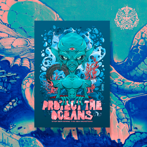 Protect the Oceans - Sea Monster (Poster A3)