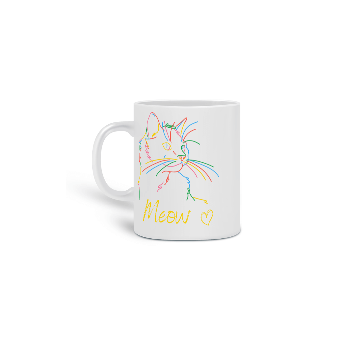 Nome do produto: Caneca Gato Neon Meow