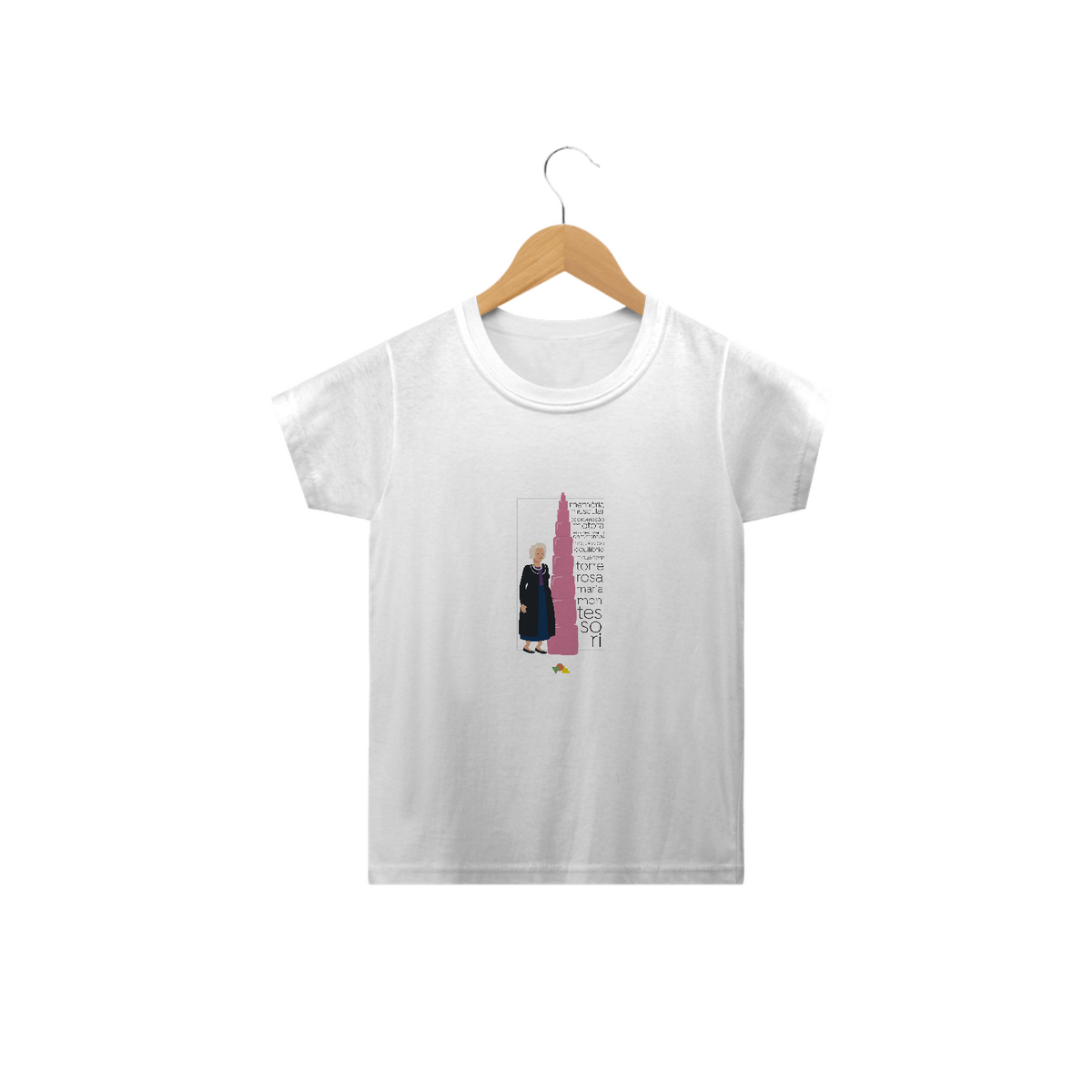 Nome do produto: Camiseta Infantil Colorida Maria Montessori